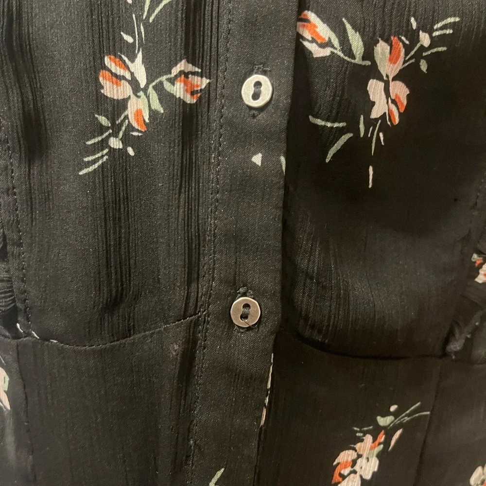 Abercrombie & Fitch sheer maxi over mini sleeveless floral dress black small